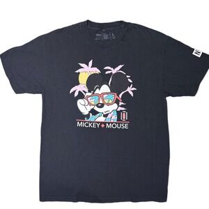 Disney Mickey Mouse Palm Trees Sunglasses Graphic Tee by NEFF Black Size Large‎